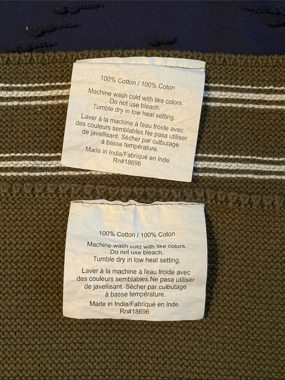 NWOT 100% Cotton Olive Green Wash Cloth Duo